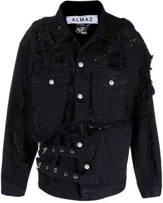 Almaz Bead-Embellished Denim Jacket