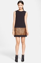 Thumbnail for your product : Rachel Zoe 'Bijou' Leopard Print Sheath Dress with Genuine Calf Hair