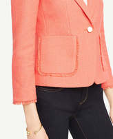 Thumbnail for your product : Ann Taylor Petite Textured Fringe Blazer
