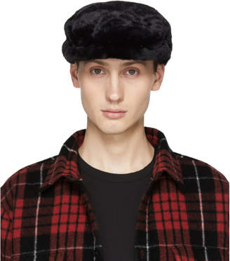 DSQUARED2 Black and White Faux-Fur Driver Hat