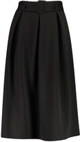 Thumbnail for your product : boohoo Self Fabric Belted Pleat Midi Skirt