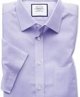 Thumbnail for your product : Charles Tyrwhitt Classic fit non-iron bengal stripe short sleeve lilac shirt