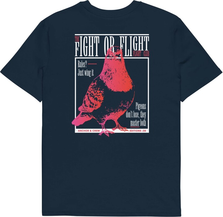 Anchor & Crew Navy Blue Eight Fight Or Flight Club Editions Organic Cotton T-Shirt - Women