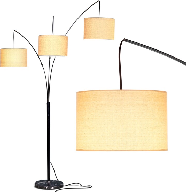 Brightech Trilage Led Contemporary Arc Floor Lamp with Marble Base