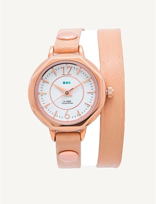 La Mer Coppertone-rose Gold Del Mar Double Wrap Watch.
