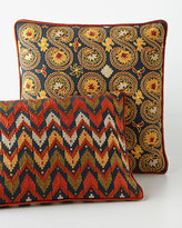 Thumbnail for your product : Mackenzie Childs MacKenzie-Childs Navy Floral Square Pillow