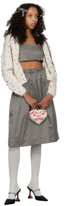 Ashley Williams Black & White Checkerboard Crop Camisole