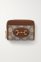 Thumbnail for your product : Gucci Horsebit 1955 Small Leather-trimmed Printed Coated-canvas Cardholder