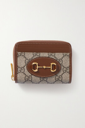 Gucci Horsebit 1955 Small Leather-trimmed Printed Coated-canvas Cardholder