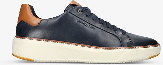 Cole Haan Mens Blue/Dark Grandprø Topspin Leather Low-Top Trainers Eur 45 / 11 Uk Men