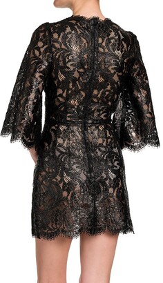 Dolce & Gabbana Metallic Lace Scalloped-Trim Dress