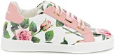 Thumbnail for your product : Dolce & Gabbana Children Portofino floral leather sneakers