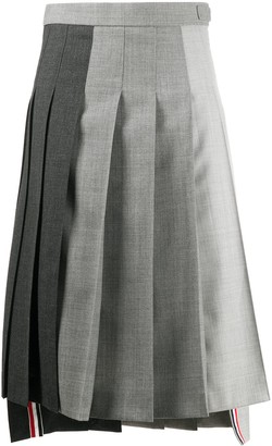 Thom Browne Fun-Mix pleated wool skirt