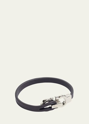 Ferragamo Men's Leather Bracelet with Gancini Clasp, Size M - ShopStyle  Jewelry