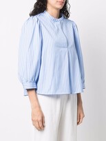 Thumbnail for your product : Fay Pinstripe Cropped Swing Shirt