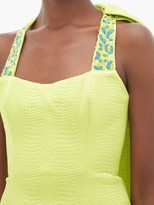 Thumbnail for your product : Halpern Beaded Matelasse Mini Dress - Green