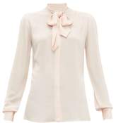 Thumbnail for your product : Giambattista Valli Tie-neck Crepe Blouse - Womens - Light Pink