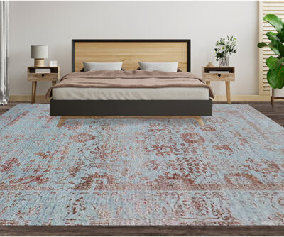 Bokara Rug Co., Inc. Hand-Knotted High-Quality Silver and Copper Area Rug