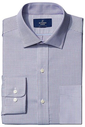 Buttoned Down Mens Classic Fit Spread-Collar Small Check Non-Iron Dress Shirt