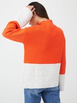 Thumbnail for your product : Very Colour Block Roll Neck Jumper - Orange