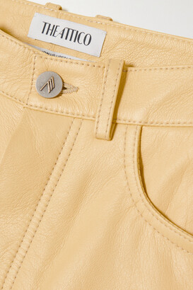 パンツ THE ATTICO Women Straight Pants 242WCP84D071 Yellow ATTICO Leather Straight-leg Pants - Yellow - ShopStyle