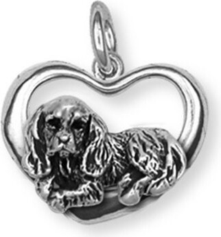 Etsy Cavalier Charm Jewelry King Charles Spaniel Heart Handmade Sterling Silver Kc3H-C