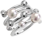 Thumbnail for your product : Majorica 4MM Multicolor Round Pearl & Sterling Silver Endless Wrap Ring