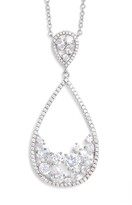 Thumbnail for your product : Nina Stone Cluster Open Teardrop Pendant Necklace