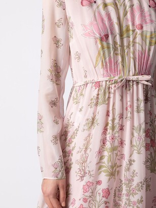 Giambattista Valli Ruffle-Hem Floral Print Dress
