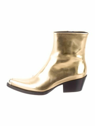 Calvin Klein Patent Leather Western Boots Gold Patent Leather Western Boots  - ShopStyle