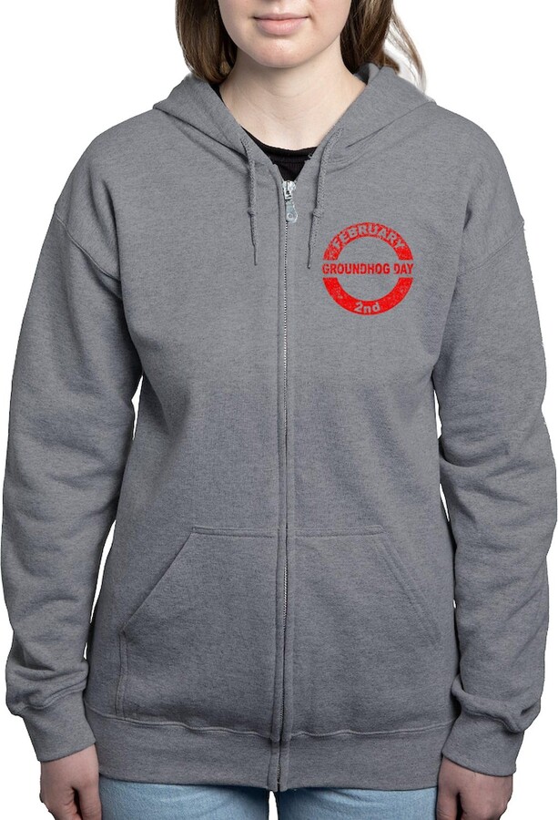 CafePress Groundhog Day Sweatshirt Women's Zip-up Hooded Sweatshirt Navy