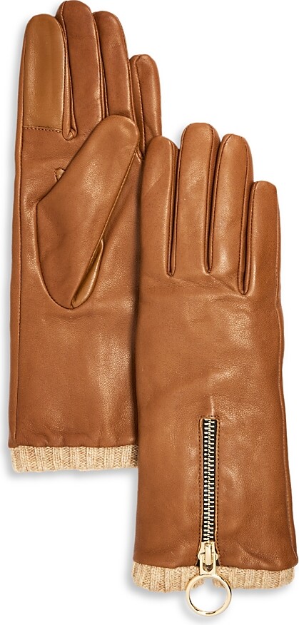 Bloomingdale's Cashmere Lined Leather Zip Gloves - Exclusive