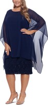Thumbnail for your product : Betsy & Adam Plus Size Chiffon-Overlay Sequin Lace Dress