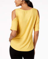Thumbnail for your product : Thalia Sodi Metallic Graphic Cold-Shoulder Top, Created for Macy's