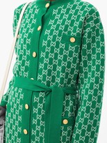 Thumbnail for your product : Gucci GG-jacquard Belted Wool Cardigan - Green
