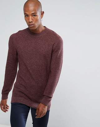 Selected Knitted Sweater with Texture Detail in 100% Cotton