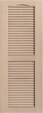 Alpha Shutters Cathedral Top Custom Open Louver Shutters Pair
