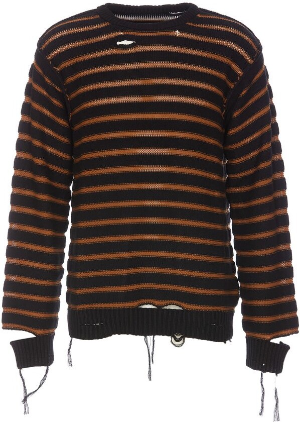 MM6 MAISON MARGIELA Striped Distressed Jumper