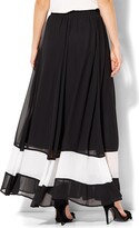 Thumbnail for your product : New York and Company Chiffon-Overlay Maxi Skirt - Stripe