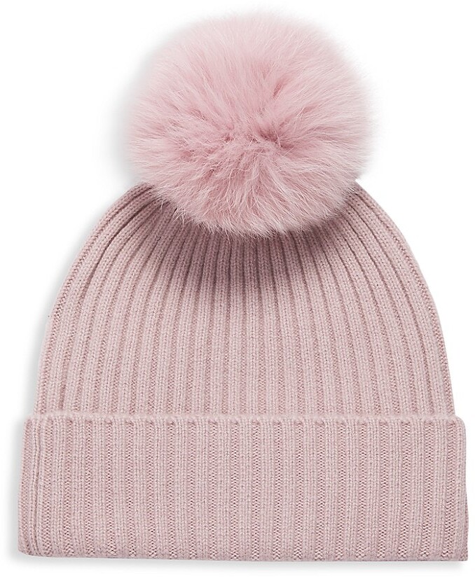 pink pom pom hat womens