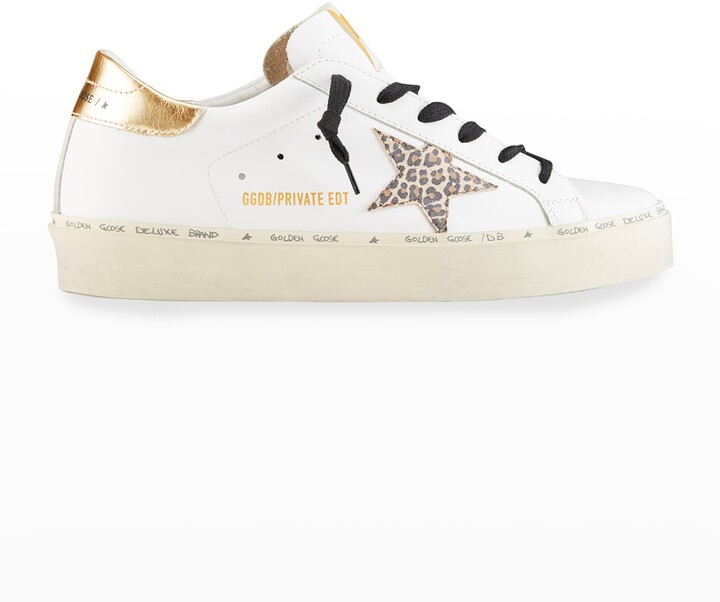 Golden Goose Hi-Star Mix-Leather Low-Top Sneakers - ShopStyle