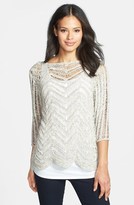 Thumbnail for your product : Eileen Fisher Bateau Neck Open Stitch Sweater