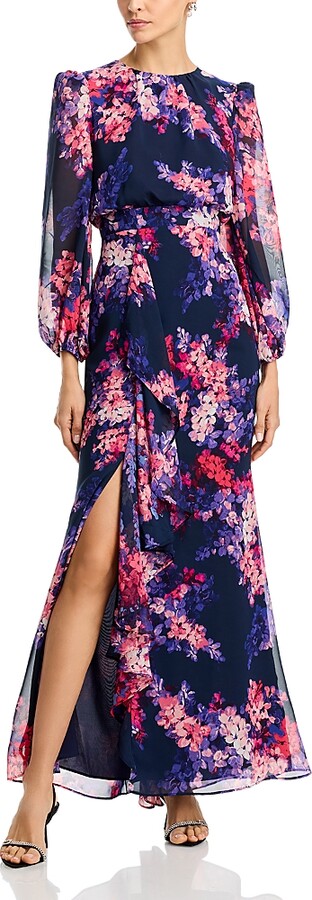 Eliza J Ruffled Long Sleeve Dress