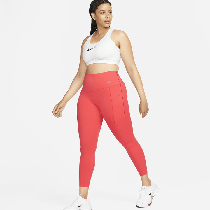 Nike Women's Universa Medium-Support High-Waisted 7/8 Leggings with Pockets  in Red - ShopStyle