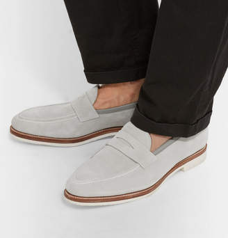 George Cleverley Capri Suede Penny Loafers