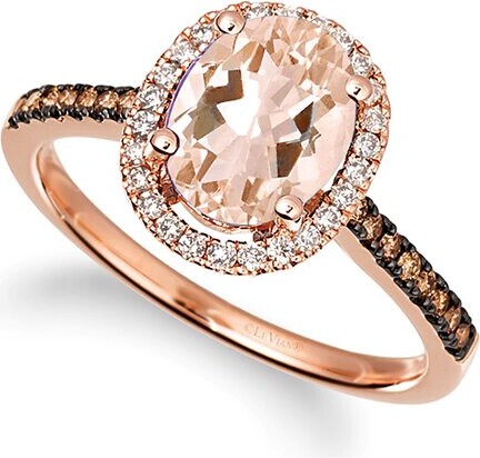 LeVian Peach Morganite™ 14K Rose Gold 1.58 ct. tw. Diamond & Morganite Ring