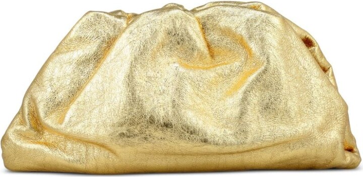 Buy Pre-owned & Brand new Luxury Bottega Veneta Yellow Gold Intrecciato  Impero Stretch Knot Clutch Online