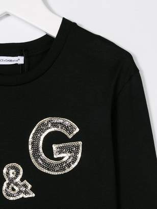 Dolce & Gabbana Kids sequinned logo T-shirt