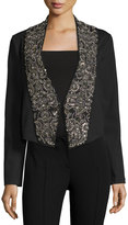 Thumbnail for your product : Haute Hippie Embellished-Lapel Ponte Jacket