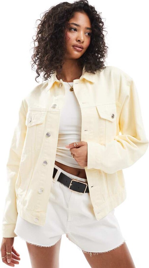 ASOS DESIGN denim western jacket in yellow ShopStyle
